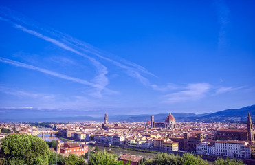 Fototapeta premium Florence, Italy along the Arno River.