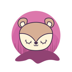 head of cute porcupine animal isolated icon