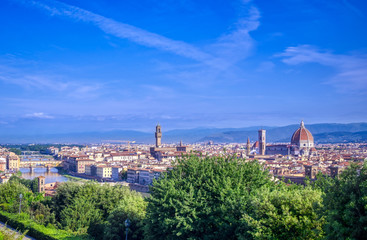 Fototapeta na wymiar Florence, Italy along the Arno River.