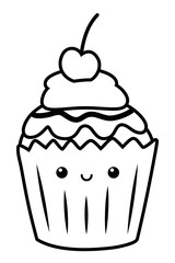 Cupcake dessert cartoon design vector illustration