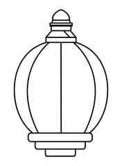 lantern icon cartoon isolated in black and white