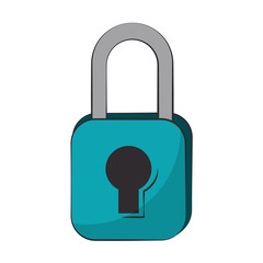 Padlock security symbol isolated cartoon