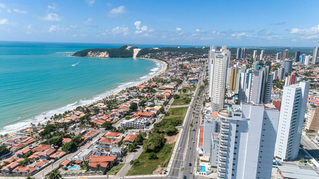 Natal / Rio Grande do Norte / Brazil - Circa May 2019: Beautiful aerial image of the city of Natal, Rio Grande do Norte, Brazil.