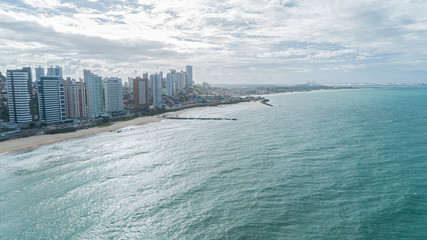 Beautiful aerial image of dunes in the Natal city, Rio Grande do Norte, Brazil.