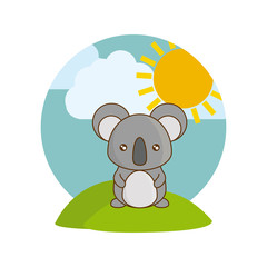 cute koala animal in landscape natural