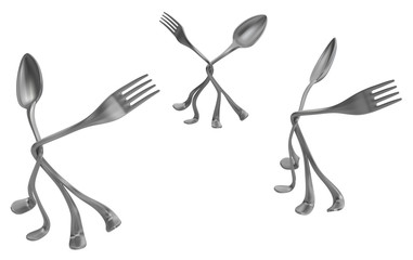 Fork Spoon Pairs Three