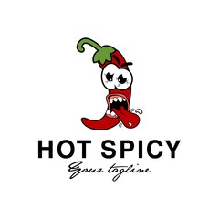 Fototapeta na wymiar hot spice chili cartoon logo design