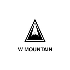 INITIAL W MOUNTAIN logo design
