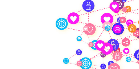 Social media marketing, Communication concept.