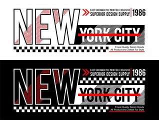 Fototapeta na wymiar New York City typography design for t-shirt printing and various uses, vector.
