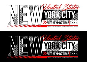 typography New York City sport  for t-shirt printing and various uses, vector.