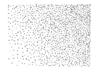 Egypt signs, hand drawn confetti concept. 
