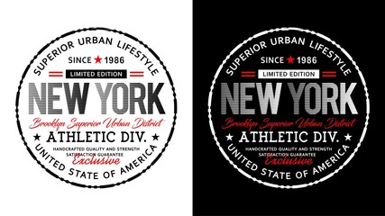 Fototapeta na wymiar New York typography design for t-shirt printing and various uses, vector.