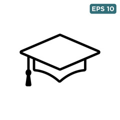 graduation cap icon vector