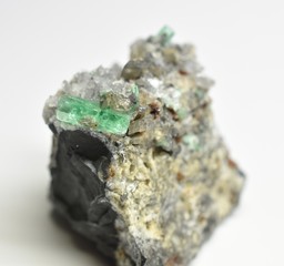 Emerald from Colombia raw gemstones in Matrix