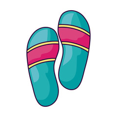summer flip flops accessory isolated icon