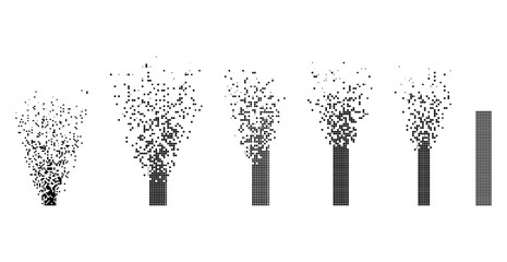 Vector dot rectangle integration flat abstraction. Vector style is a flat illustration of dot rectangle integration on a white background. Isolated design elements constructed from dots,