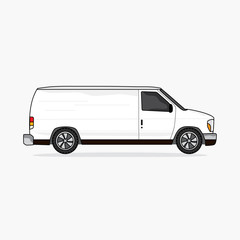 van, vehicle used for transporting in simple graphic