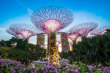 Singapore travel concept, landmark and popular for tourist attractions - obrazy, fototapety, plakaty