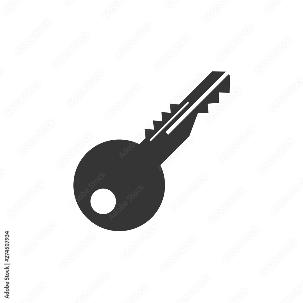Poster key icon template black color editable. key symbol flat vector sign isolated on white background. si