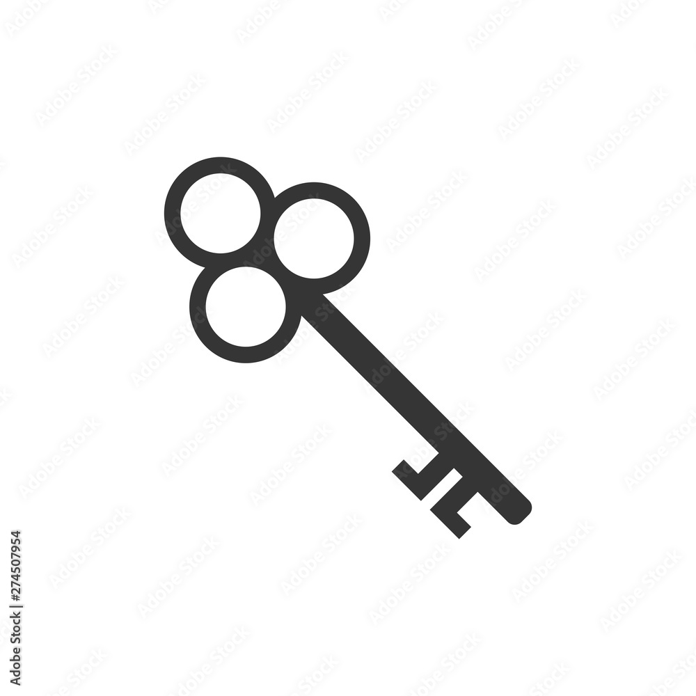 Poster key icon template black color editable. key symbol flat vector sign isolated on white background. si