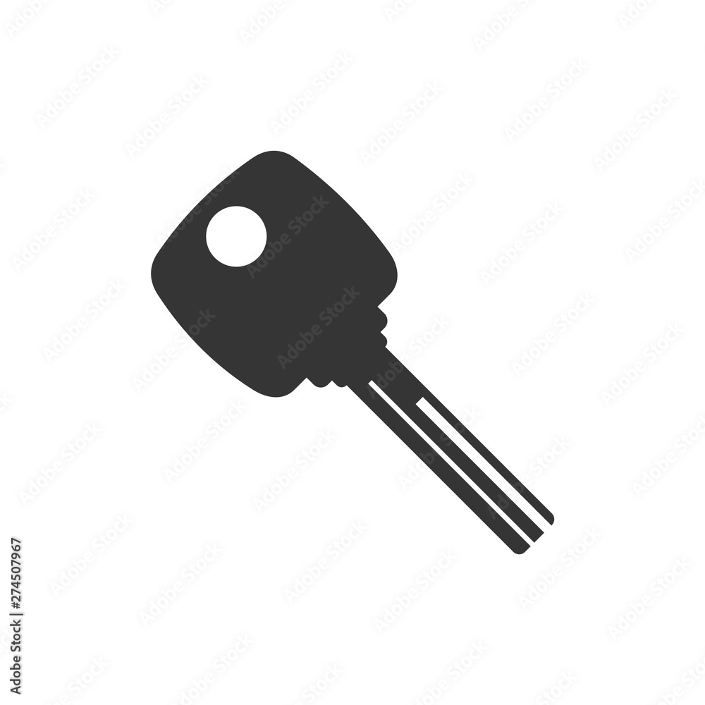 Poster Key icon template black color editable. Key symbol Flat vector sign isolated on white background. Simple logo vector illustration for graphic and web design.