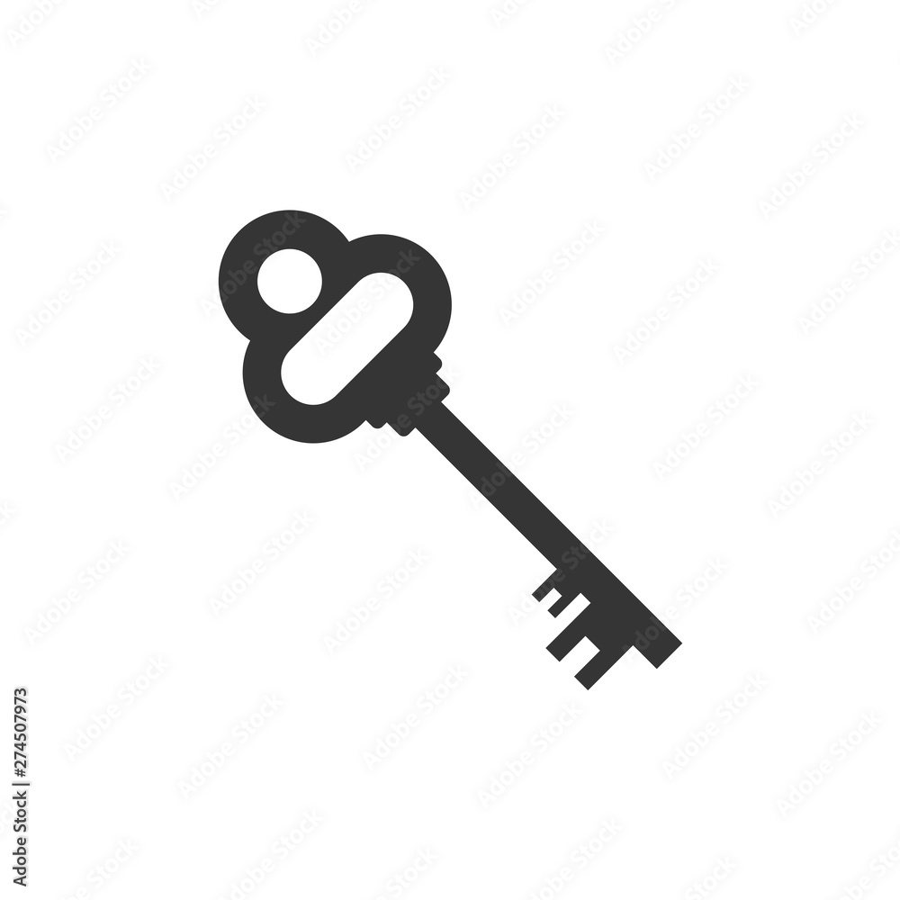 Poster key icon template black color editable. key symbol flat vector sign isolated on white background. si