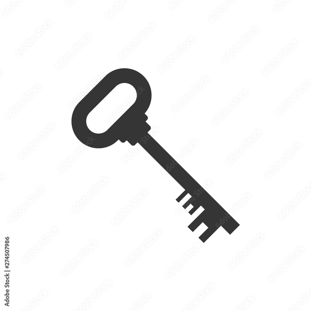 Poster key icon template black color editable. key symbol flat vector sign isolated on white background. si