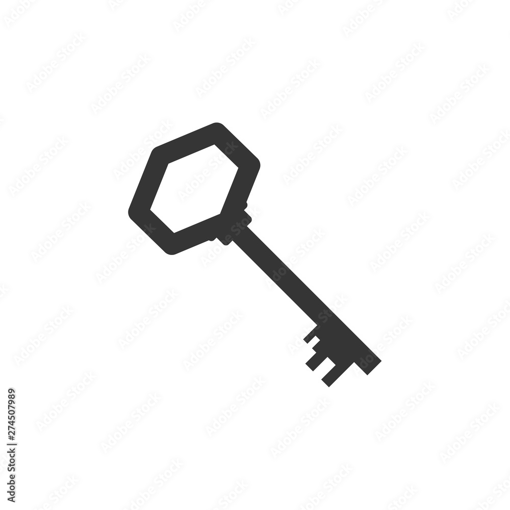 Poster key icon template black color editable. key symbol flat vector sign isolated on white background. si