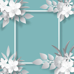Vector Colorful Flower Paper Cut Background