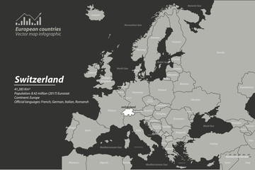 Description Map of European Countries with vector. eu map.