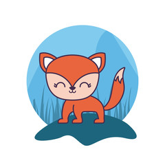 cute fox animal isolated icon