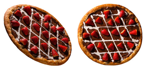 brazilian sweet pizza with chocolate and strawberry