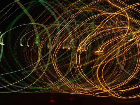 Beautiful blurred images of car lights.