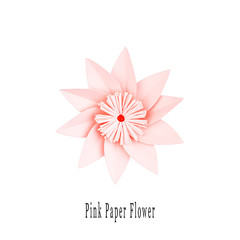 Pink paper flower, top view