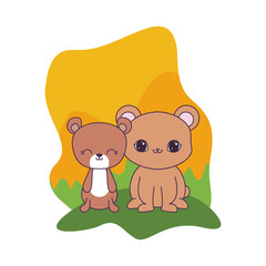 Obraz na płótnie Canvas cute bears animals isolated icon