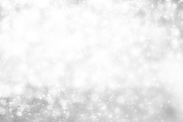 White and Silver lights on bokeh abstract background.