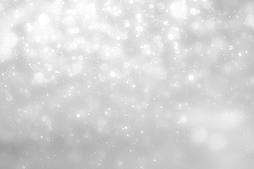 White and Silver lights on bokeh abstract background.