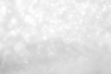 White and Silver lights on bokeh abstract background.