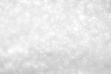 White and Silver lights on bokeh abstract background.