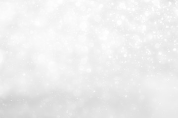 White and Silver lights on bokeh abstract background.