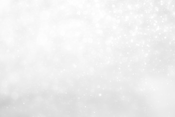 White and Silver lights on bokeh abstract background.