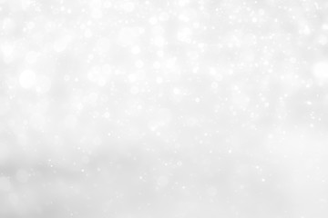 White and Silver lights on bokeh abstract background.