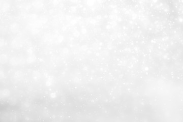 White and Silver lights on bokeh abstract background.