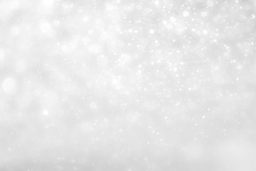 White and Silver lights on bokeh abstract background.
