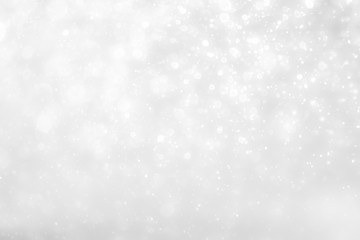 White and Silver lights on bokeh abstract background.