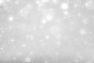 White and Silver lights on bokeh abstract background.