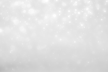 White and Silver lights on bokeh abstract background.