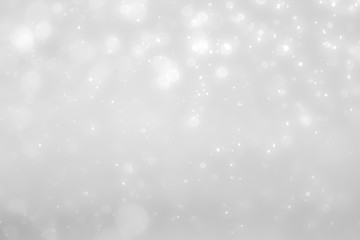 White and Silver lights on bokeh abstract background.
