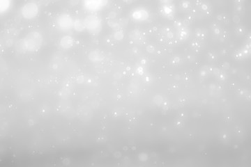 White and Silver lights on bokeh abstract background.